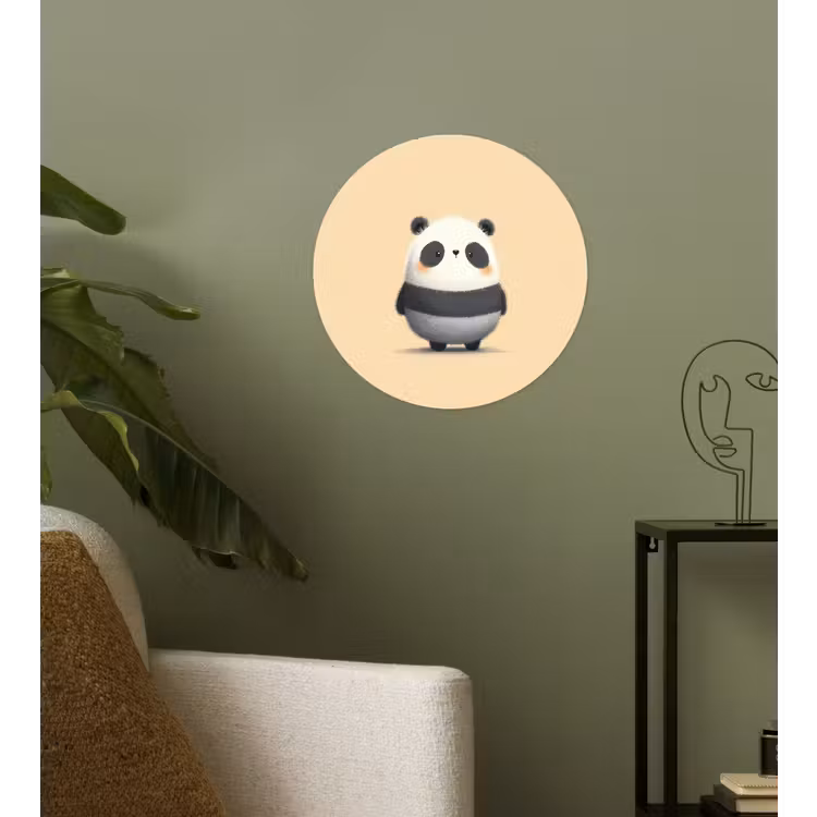 Behangcirkel - Panda - Beige - Minimalistisch — 3