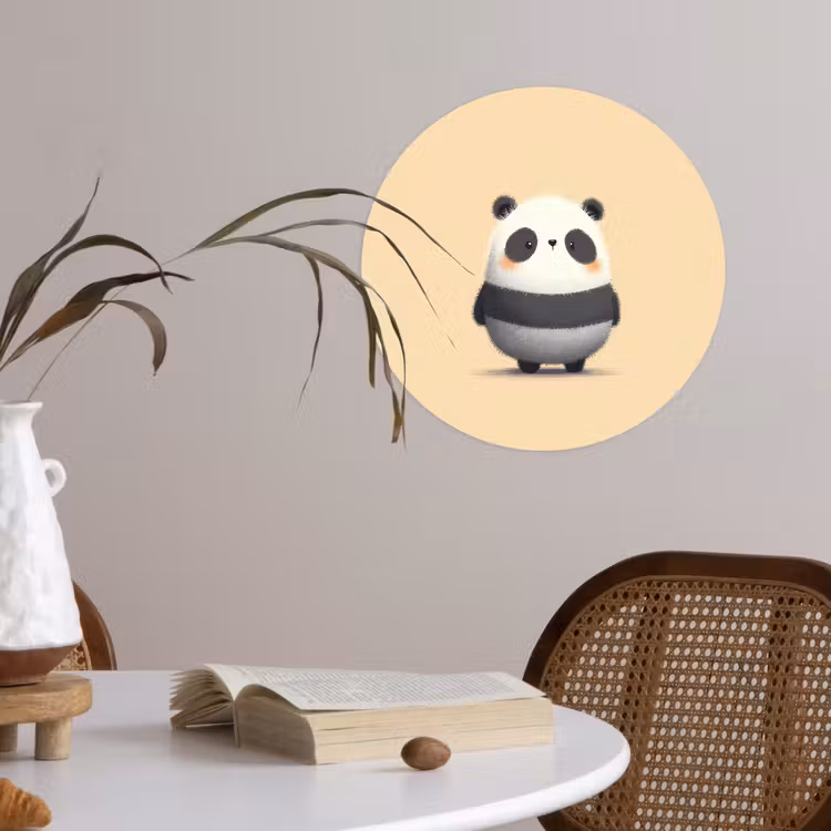 Behangcirkel - Panda - Beige - Minimalistisch — 4