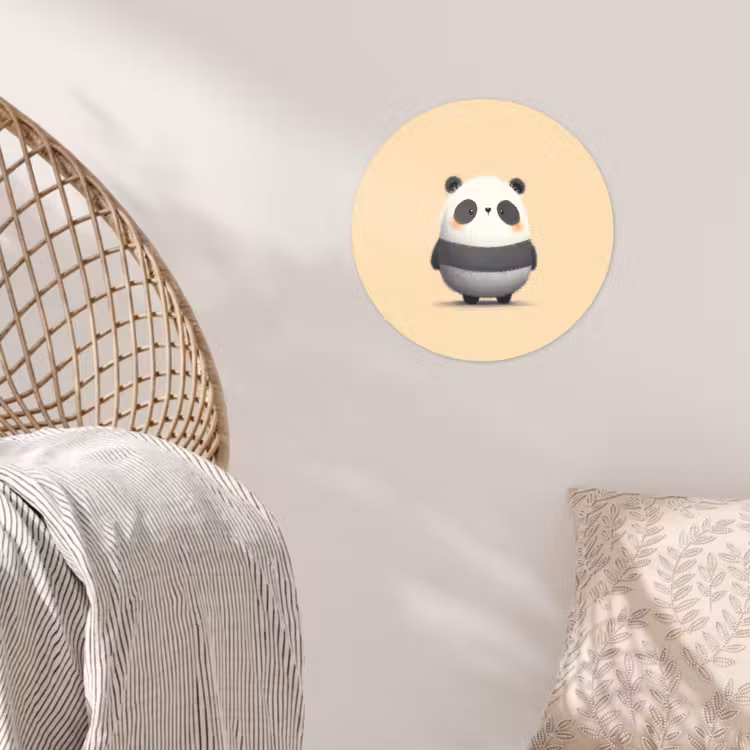 Behangcirkel - Panda - Beige - Minimalistisch — 5