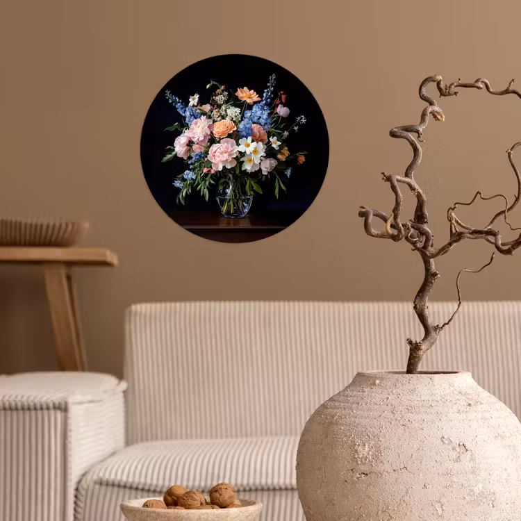 Behangcirkel - Pastel - Bloemen - Glazen - Vaas — 2