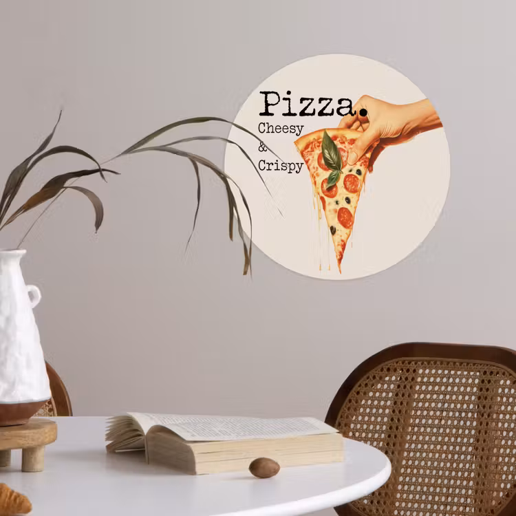 Behangcirkel - Pizza - Kaas - Pepperoni — 4