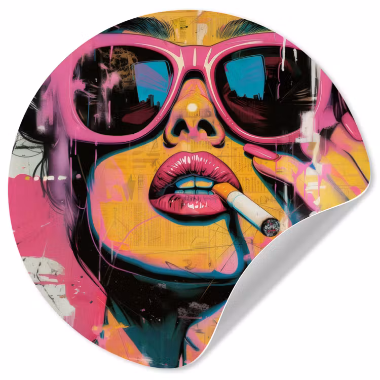 Behangcirkel - Portret - Vrouw - Abstract - Zonnebril — 1