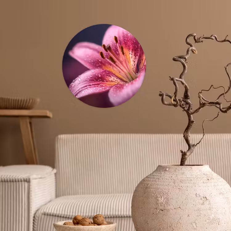 Behangcirkel - Roze - lelie - Dauwdruppels — 2
