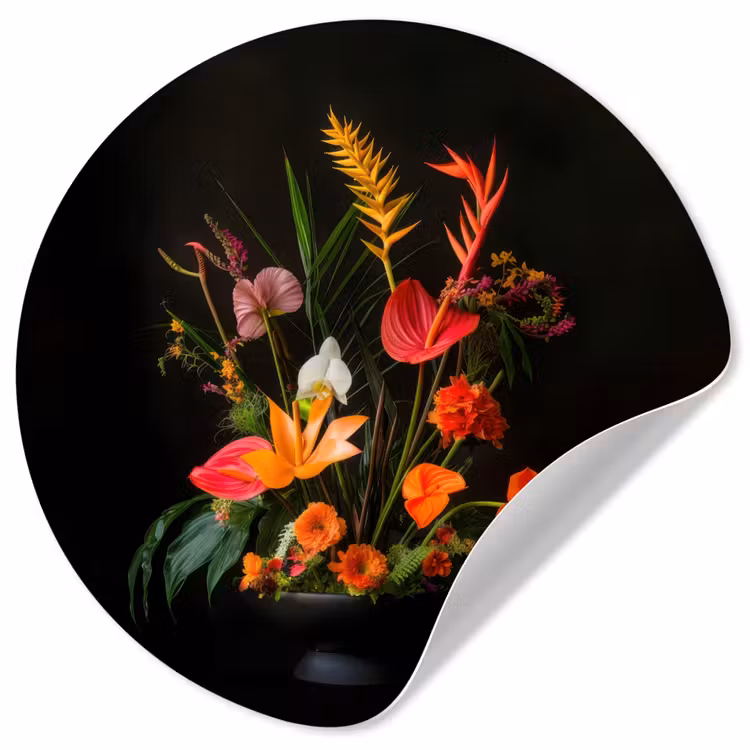Behangcirkel - Schaal - Boeket - Bloemen — 1