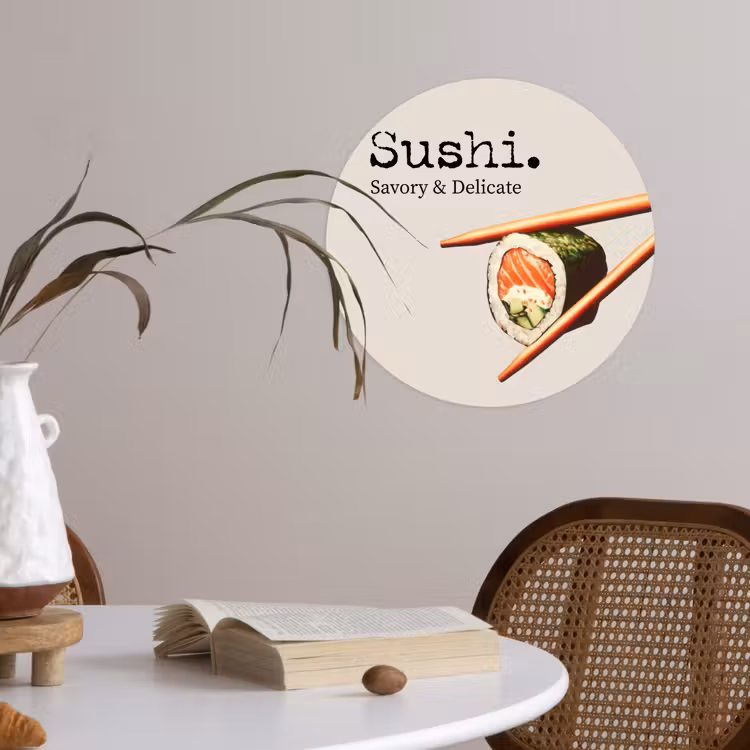 Behangcirkel - Sushi - Zalm - Rijst - Japans — 4