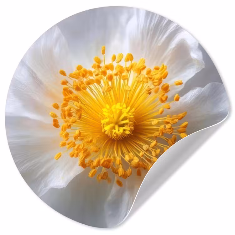 Behangcirkel - Wit - Bloem - Elegant — 1