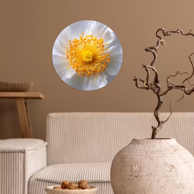 Behangcirkel - Wit - Bloem - Elegant — 2