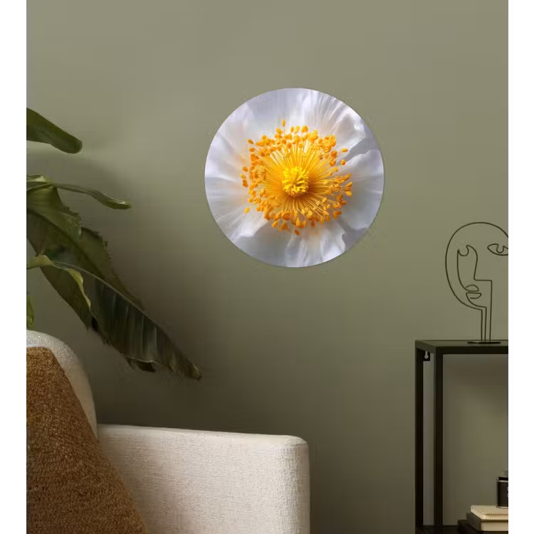 Behangcirkel - Wit - Bloem - Elegant — 3