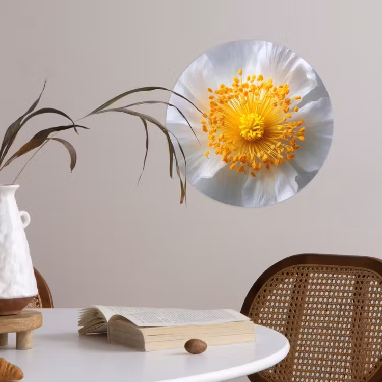 Behangcirkel - Wit - Bloem - Elegant — 4