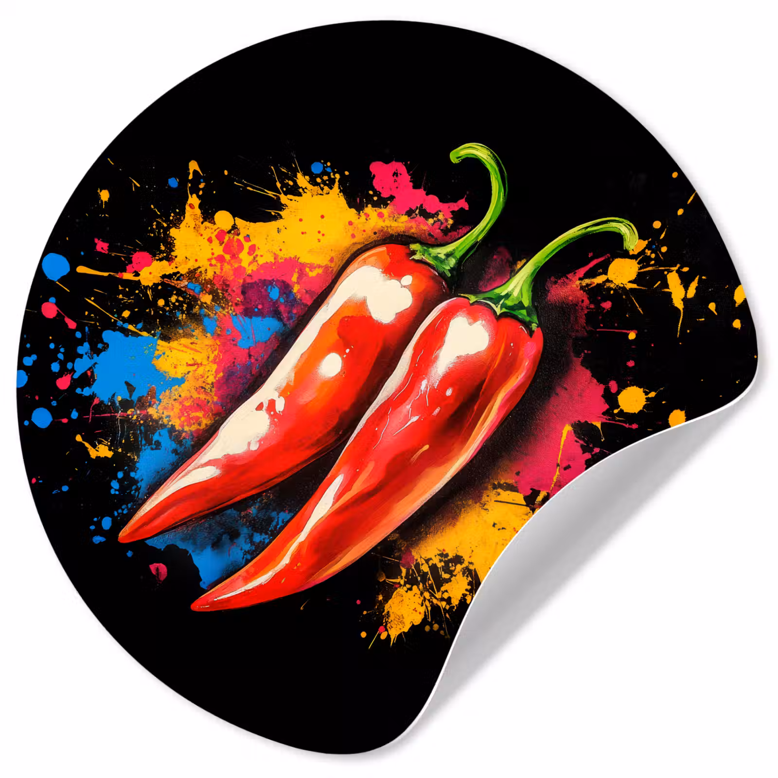 Behangcirkel - Peper - Graffiti - Verf - Abstract - Modern - Kleurrijk — 1
