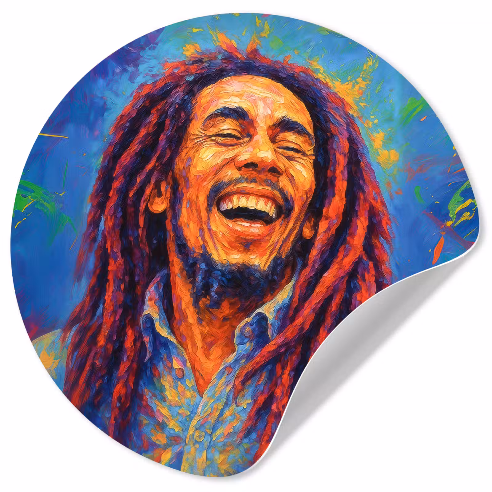 Behangcirkel - Regenboogkleuren - Man - schilderij — 1