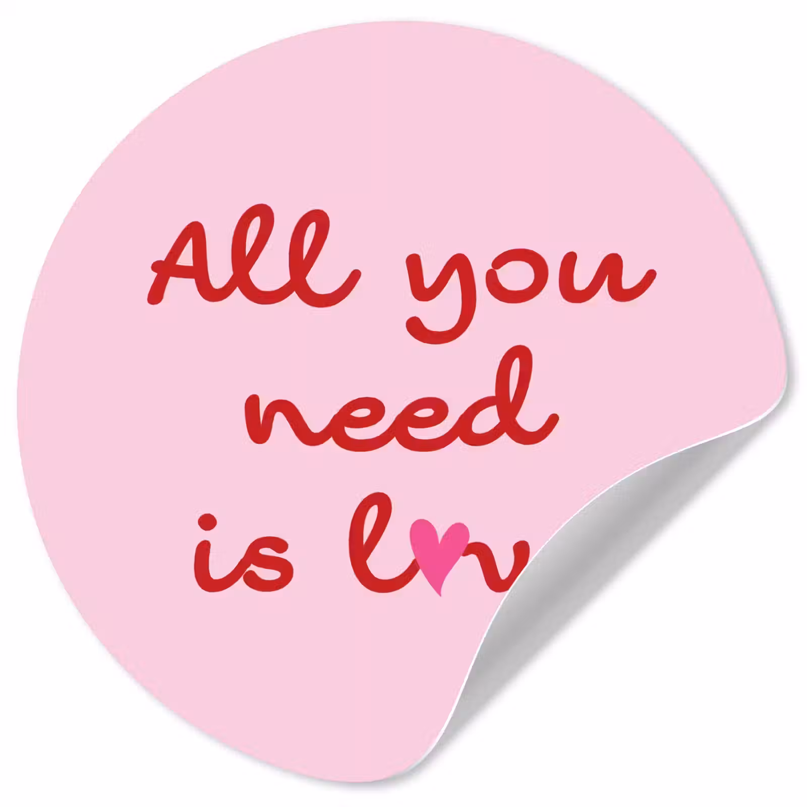 Behangcirkel - Tekst - Roze - Love - Hart — 1
