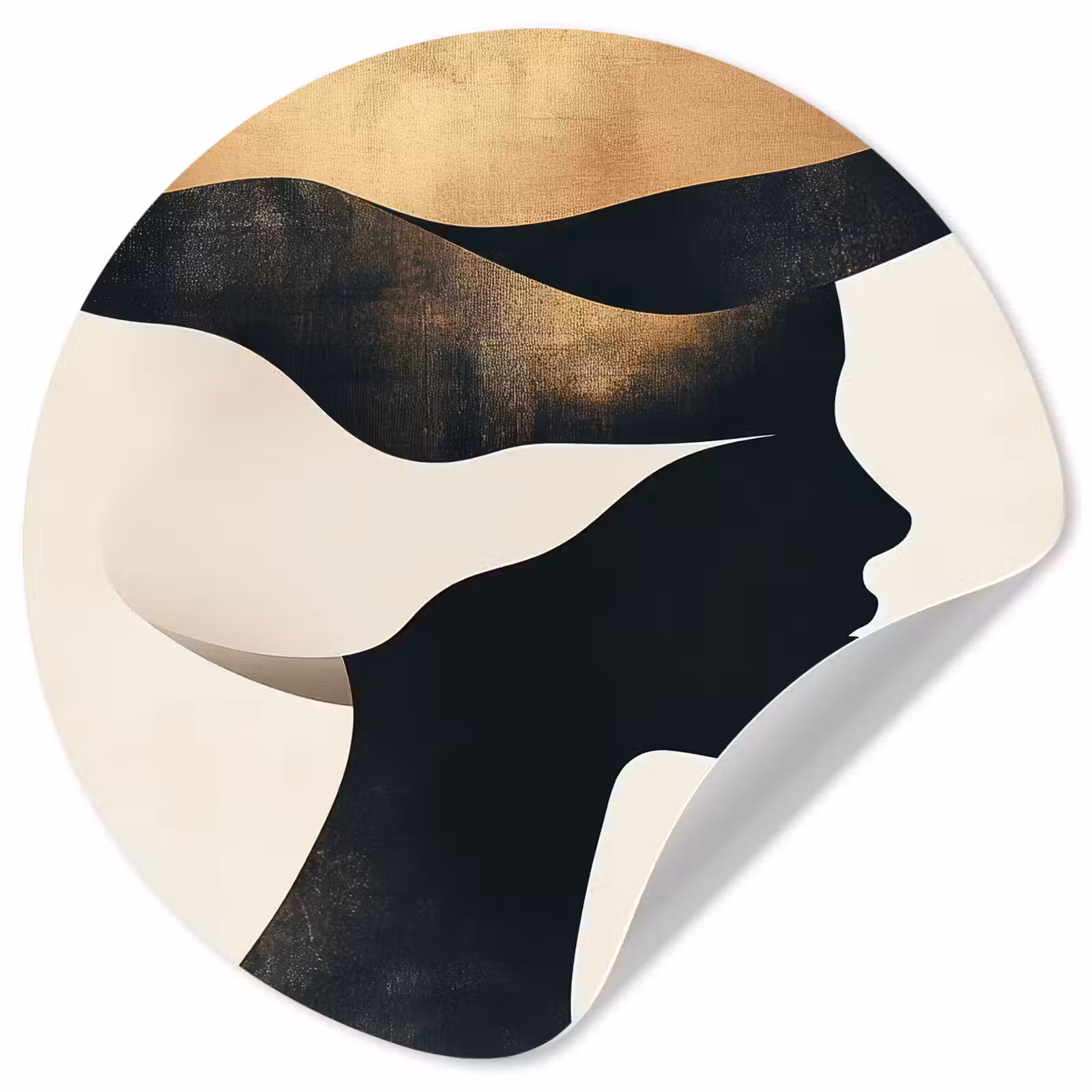 Behangcirkel - Vrouw - Golven - Zwart — 1