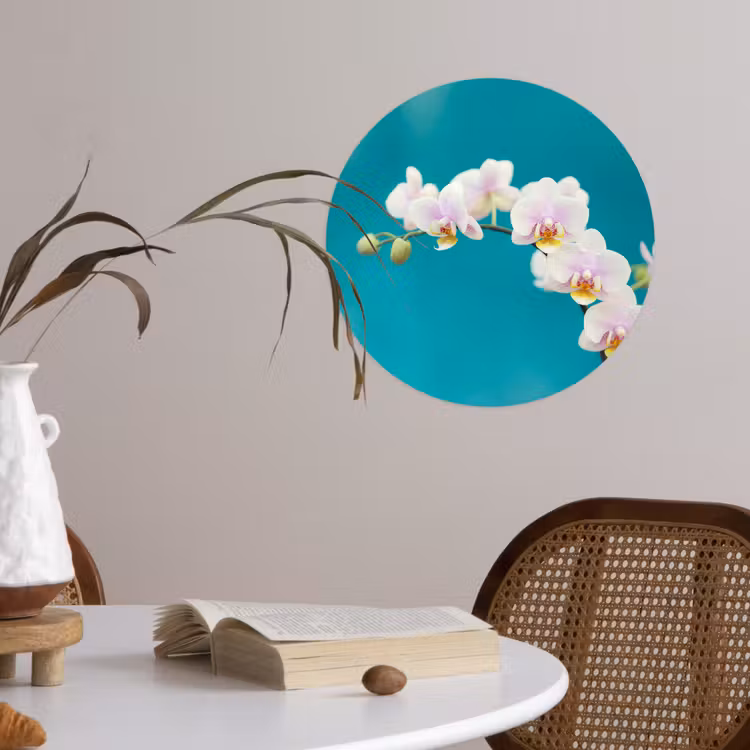 Behangcirkel - Orchidee - Bloemen - Plant - Wit - Paars — 4