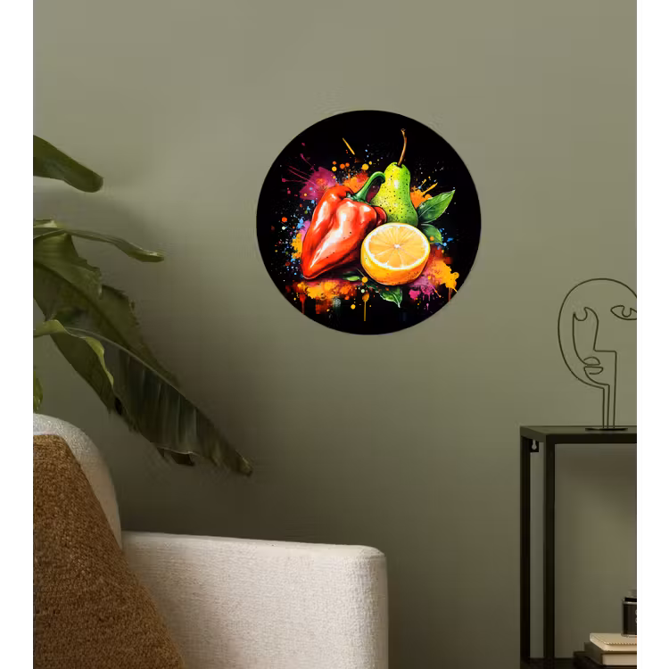 Behangcirkel - Paprika - Peer - Citroen - Graffiti - Verf - Abstract — 3
