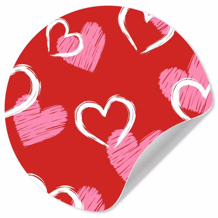 Behangcirkel - Patroon - Hartjes - Roze - Valentijn — 1