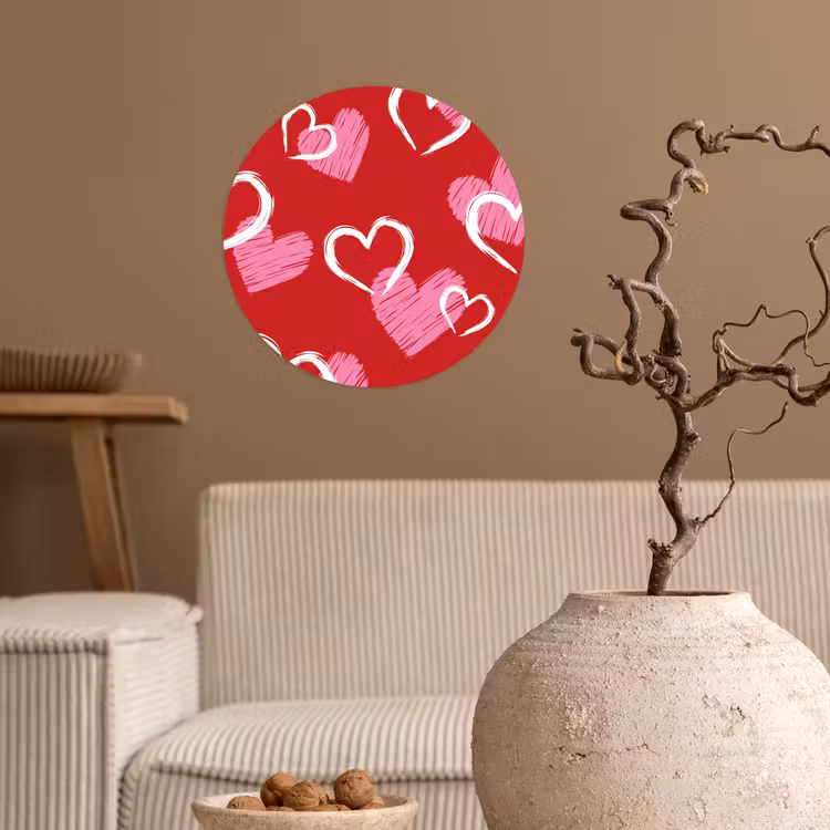 Behangcirkel - Patroon - Hartjes - Roze - Valentijn — 2