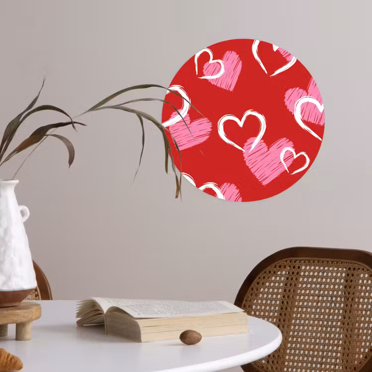 Behangcirkel - Patroon - Hartjes - Roze - Valentijn — 4