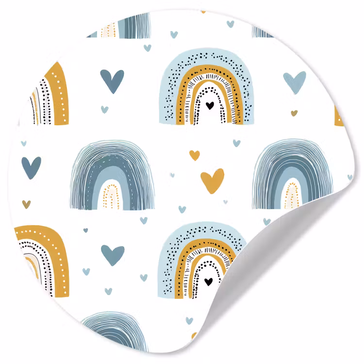 Behangcirkel - Patroon - Regenboog - Hartjes — 1