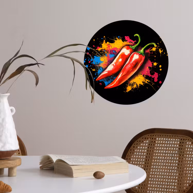 Behangcirkel - Peper - Graffiti - Verf - Abstract - Modern - Kleurrijk — 4