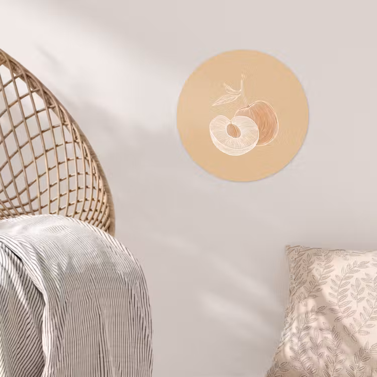 Behangcirkel - Perzik - Lijntekening - Pit - Beige — 5