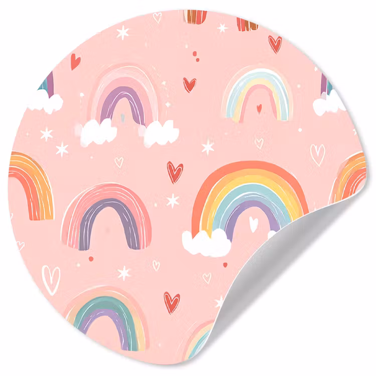 Behangcirkel - Regenboog - Patroon - Pastel — 1