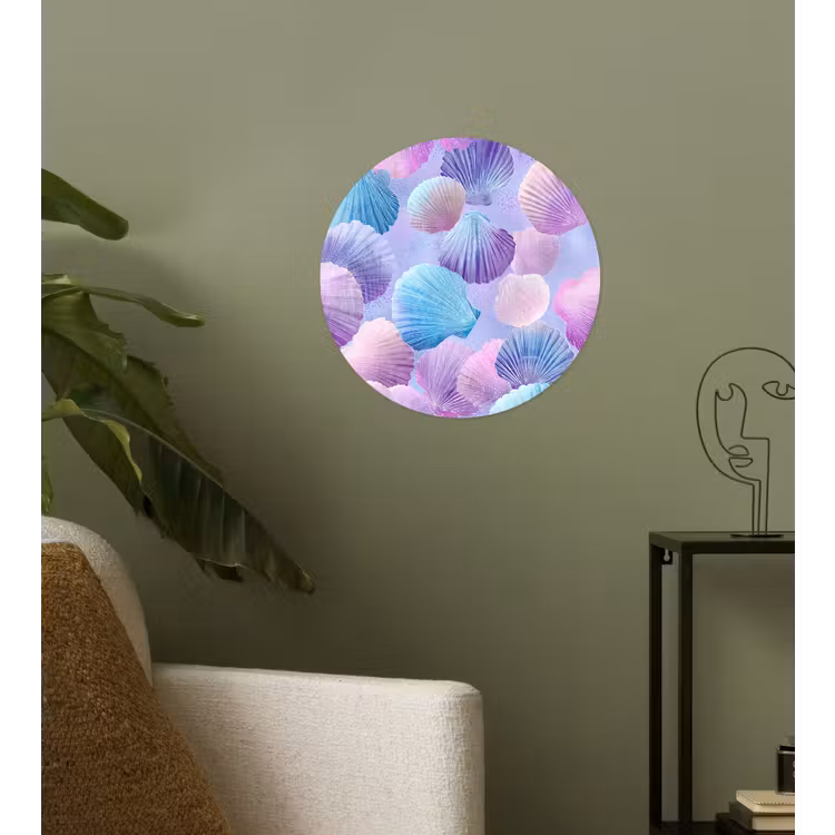 Behangcirkel - Schelpen - Paars - Blauw - Patroon — 3
