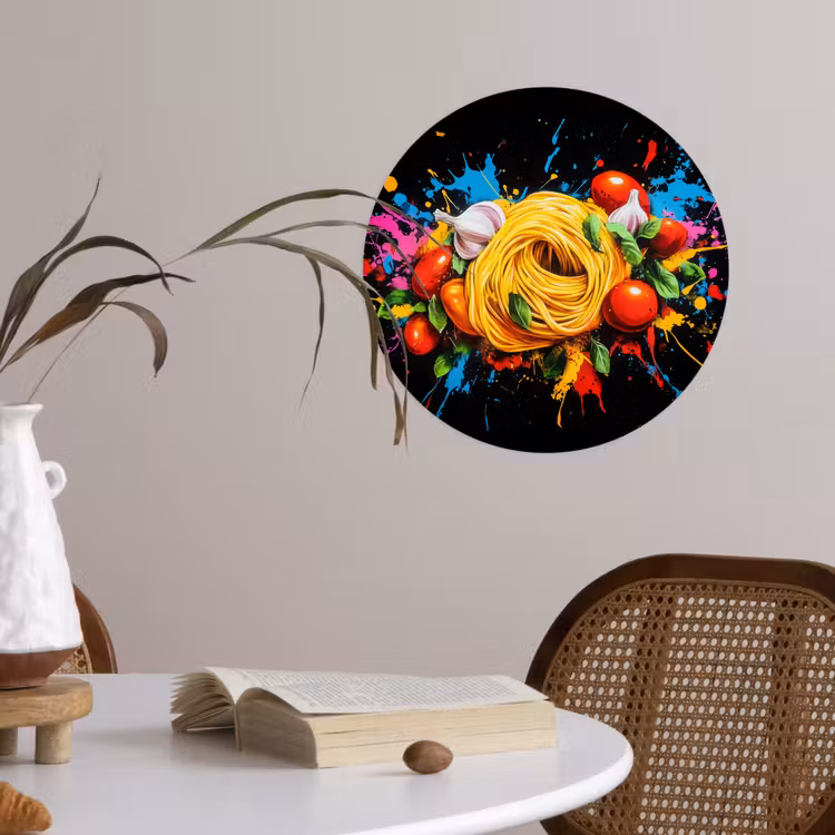 Behangcirkel - Spaghetti - Graffiti - Verf - Kleurrijk - Eten - Modern — 4