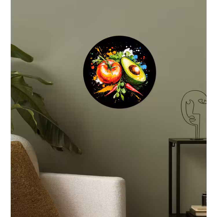 Behangcirkel - Tomaat - Avocado - Peper - Graffiti - Verf - Modern — 3