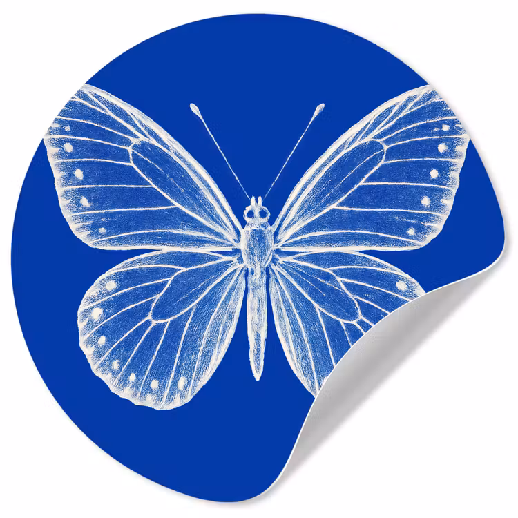 Behangcirkel - Vlinder - Wit - Getekend - Stippen — 1