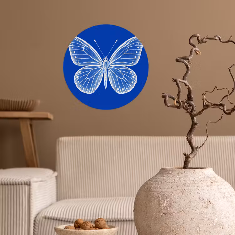 Behangcirkel - Vlinder - Wit - Getekend - Stippen — 2