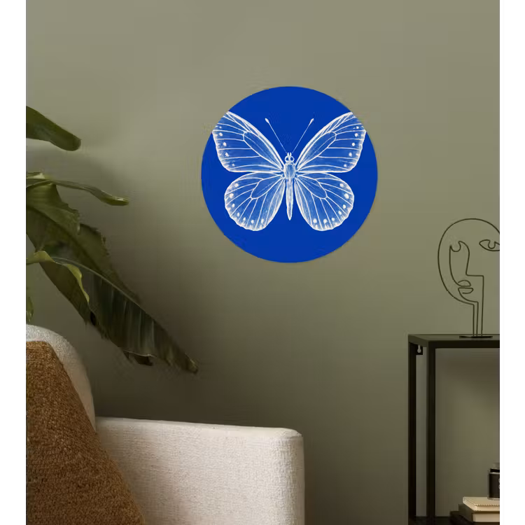 Behangcirkel - Vlinder - Wit - Getekend - Stippen — 3