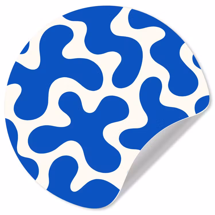Behangcirkel - Vormen - Abstract - Blauw - Golven — 1