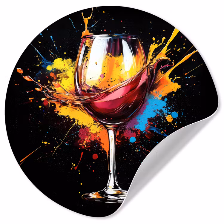 Behangcirkel - Wijn - Glas - Graffiti - Borrel - Rood - Verf — 1