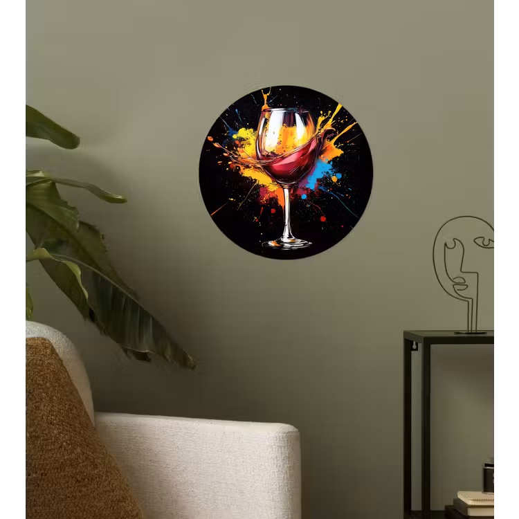 Behangcirkel - Wijn - Glas - Graffiti - Borrel - Rood - Verf — 3