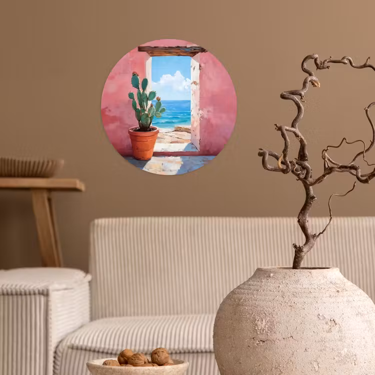 Behangcirkel - Zee - Roze - Cactus — 2