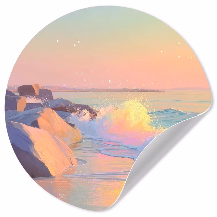 Behangcirkel - Zomerlicht - Strand - Fonkelende accenten — 1