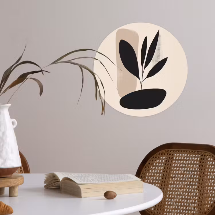 Behangcirkel - Plant - Beige - Japandi — 4