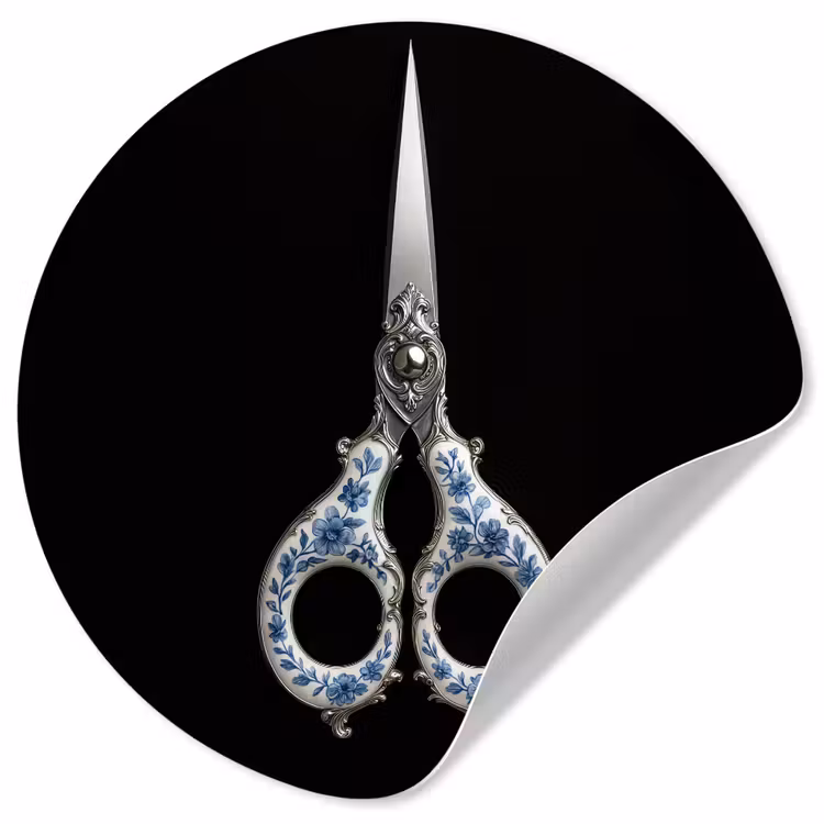 Behangcirkel - Schaar - Delfts blauw - Zwart — 1