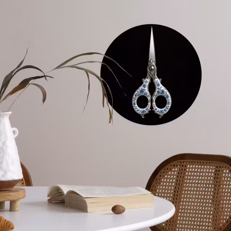 Behangcirkel - Schaar - Delfts blauw - Zwart — 4