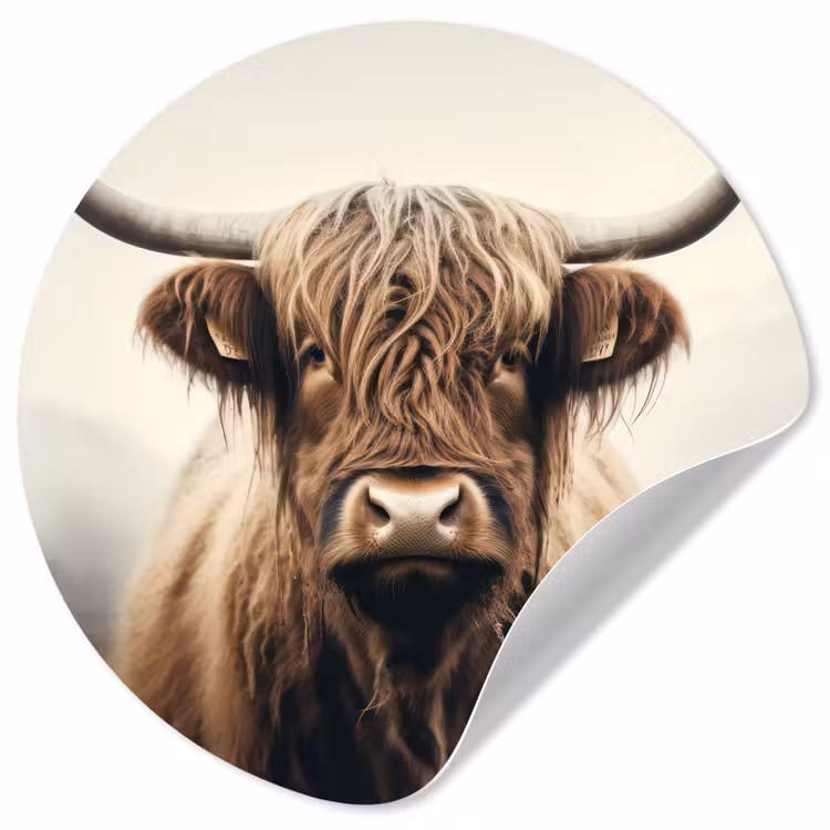 Behangcirkel - Schotse hooglander - Hoorns - Landschap — 1