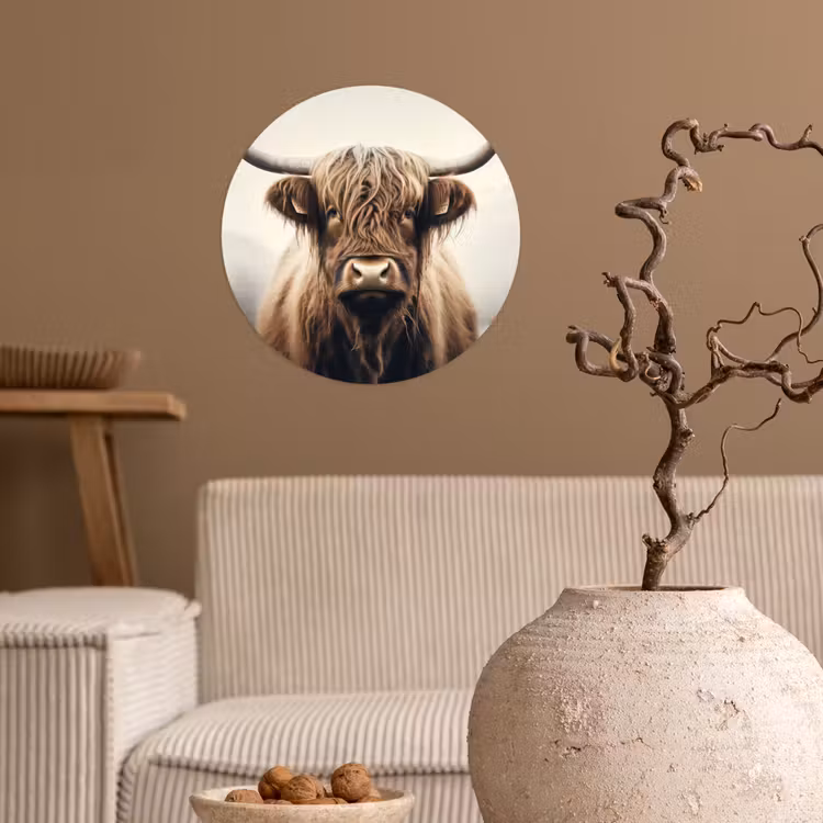 Behangcirkel - Schotse hooglander - Hoorns - Landschap — 2