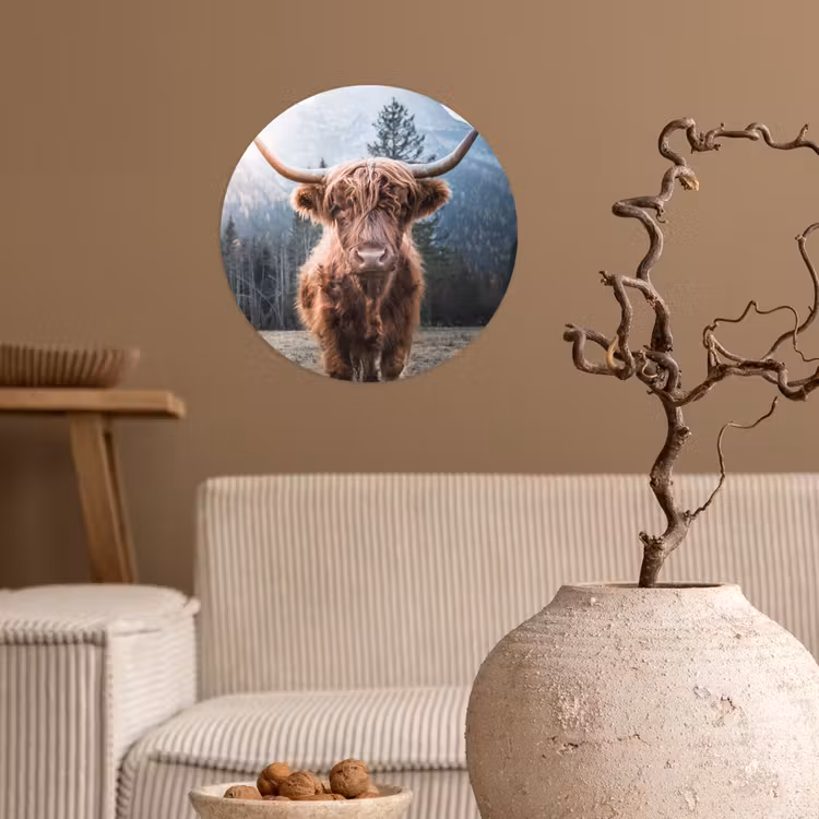 Behangcirkel - Schotse hooglander - Koe - Dieren - Berg - Natuur — 2