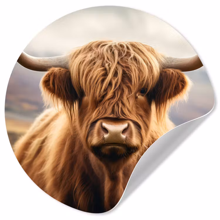 Behangcirkel - Schotse hooglander - Landschap - Dier — 1