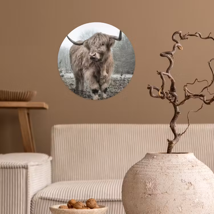 Behangcirkel - Schotse hooglander - Natuur - Herfst - Dieren - Wild - Bos — 2