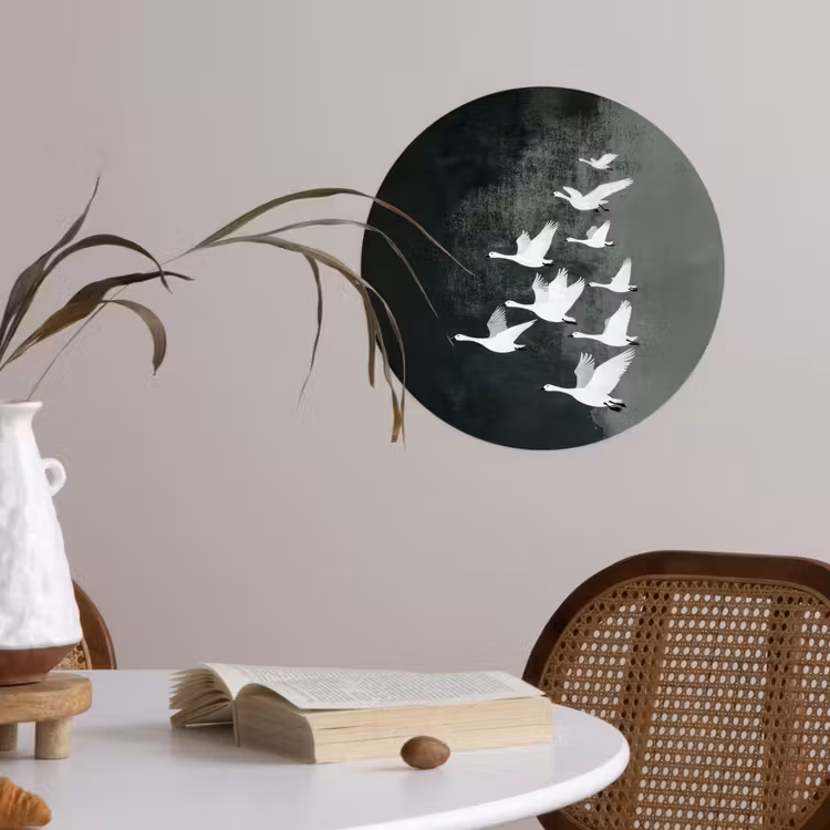 Behangcirkel - Vogel - Japandi - Groen — 4