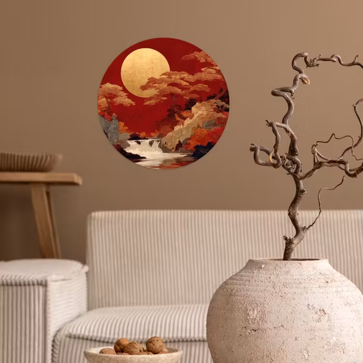 Behangcirkel - Volle maan - Landschap - Waterval — 2