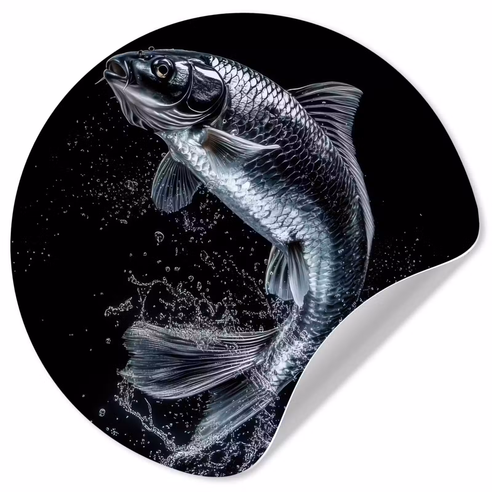 Behangcirkel - Vis - Koi - Zwart - Water — 1