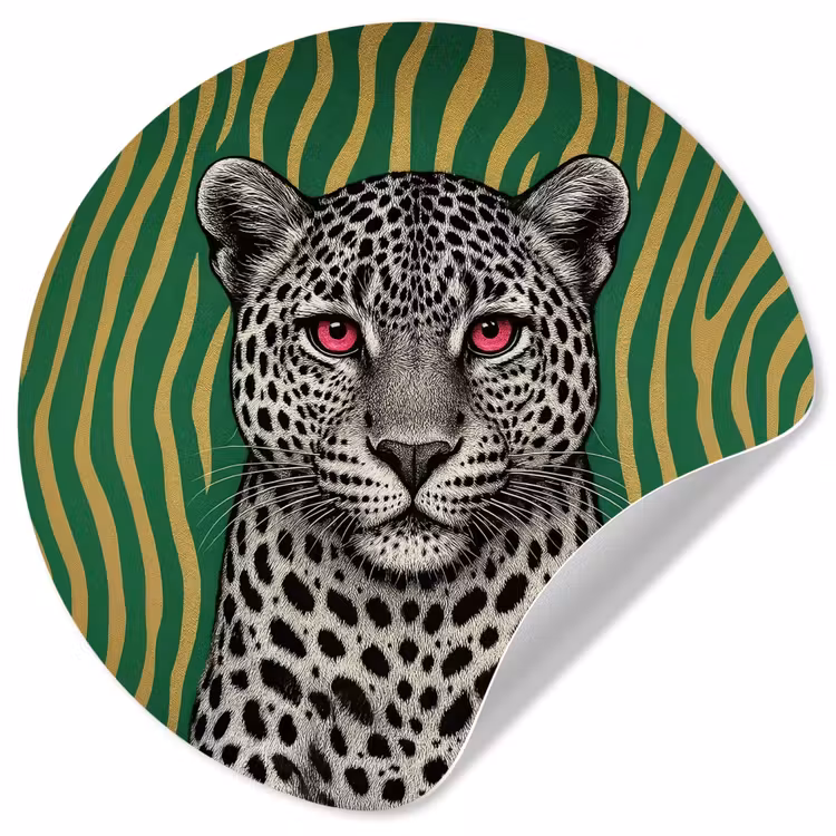 Behangcirkel - Panter - Zebrapatroon - Groen — 1