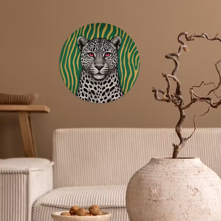 Behangcirkel - Panter - Zebrapatroon - Groen — 2